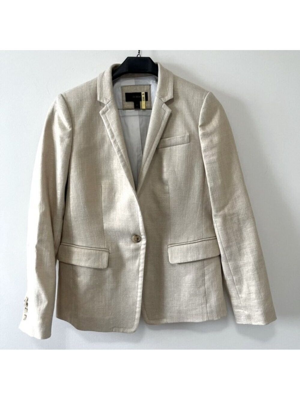 J. Crew Regent Blazer In Metallic Linen Size 4 - Picture 4 of 13